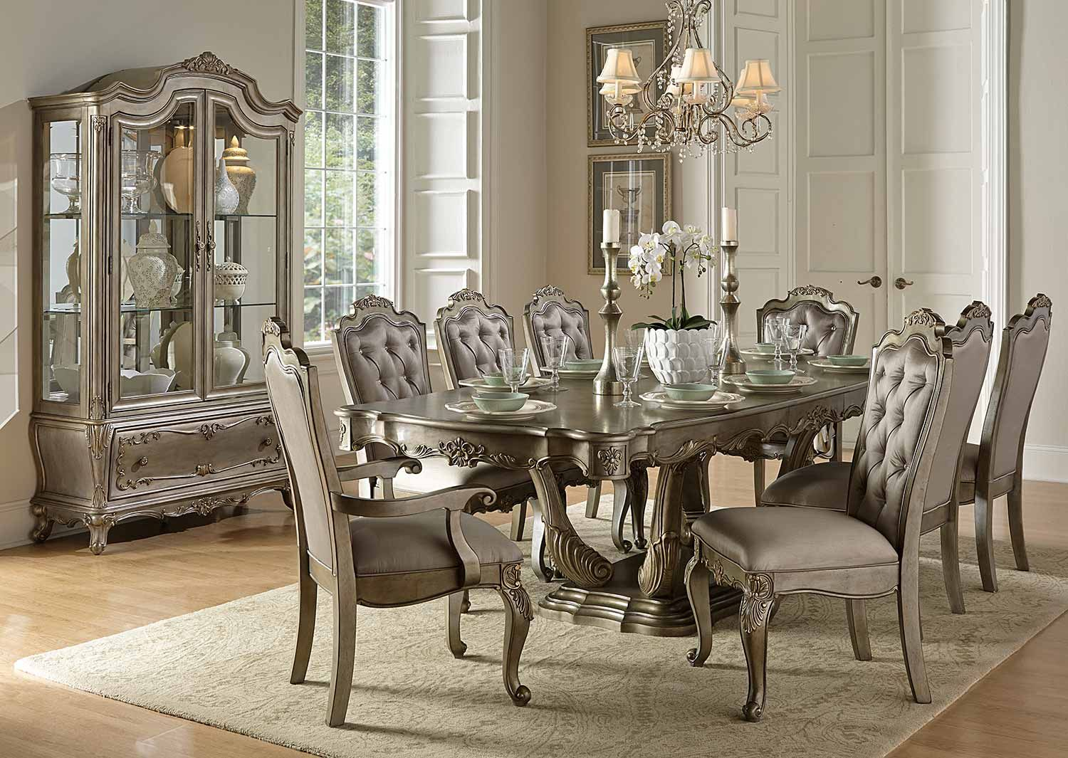 Gold And Silver Dining Room Set
