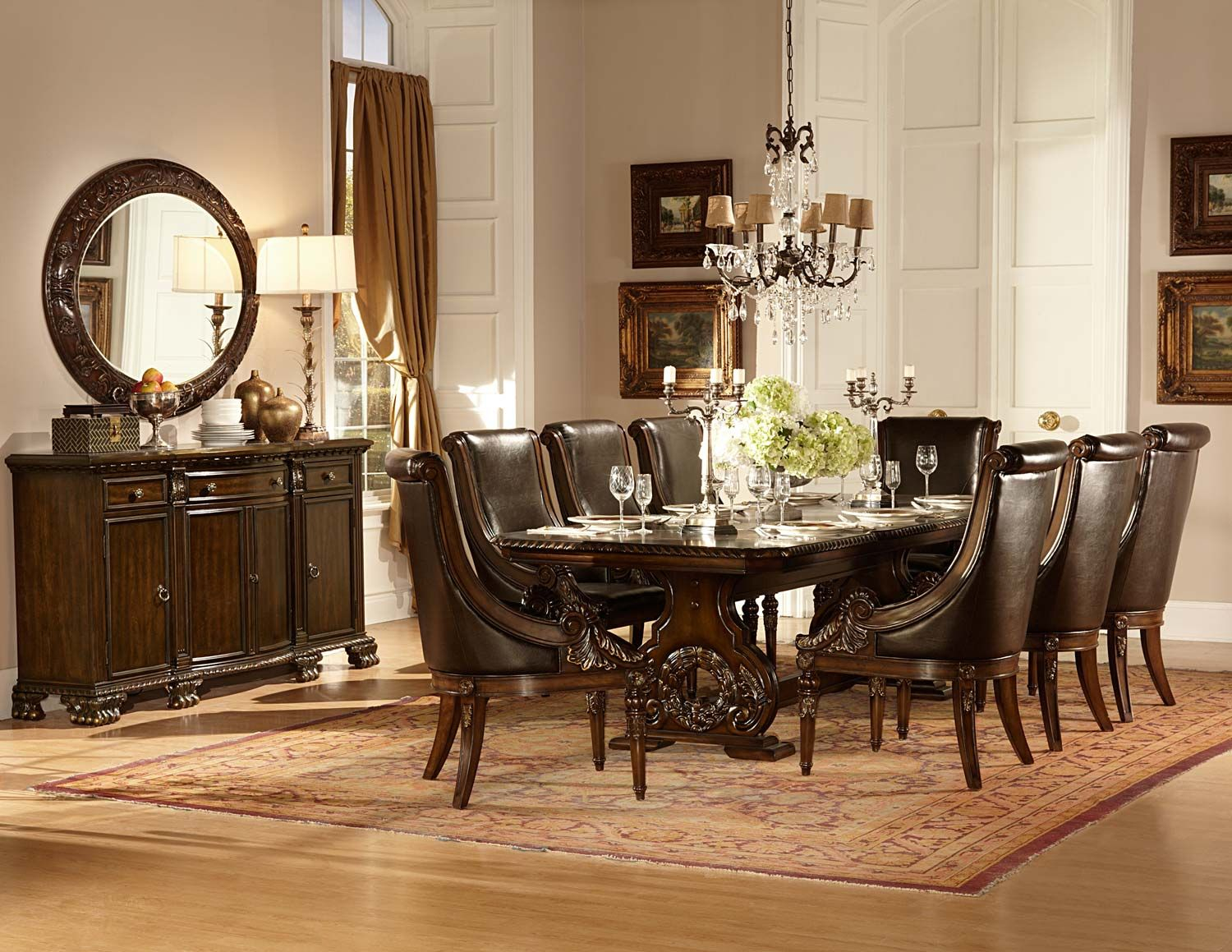 Homelegance Orleans Trestle Dining Set Cherry in proportions 1500 X 1159