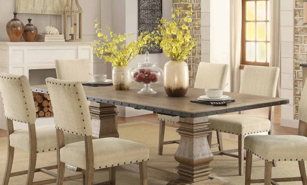 Homelegance Veltry Double Pedestal Rectangular Dining Table With Leaf Weathered Finish inside sizing 1500 X 1128