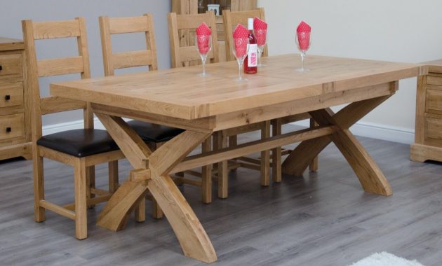 Homestyle Deluxe Solid Oak X Leg Extending Dining Table inside dimensions 1280 X 818