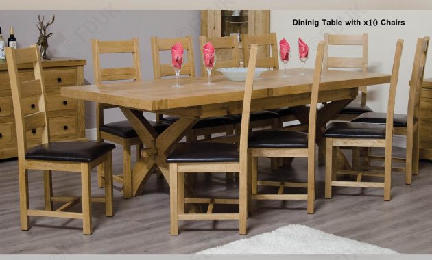 Homestyle Gb Deluxe Oak Dining Set 200cm 280cm Rectangular Extending With 10 Chairs pertaining to sizing 1650 X 1380