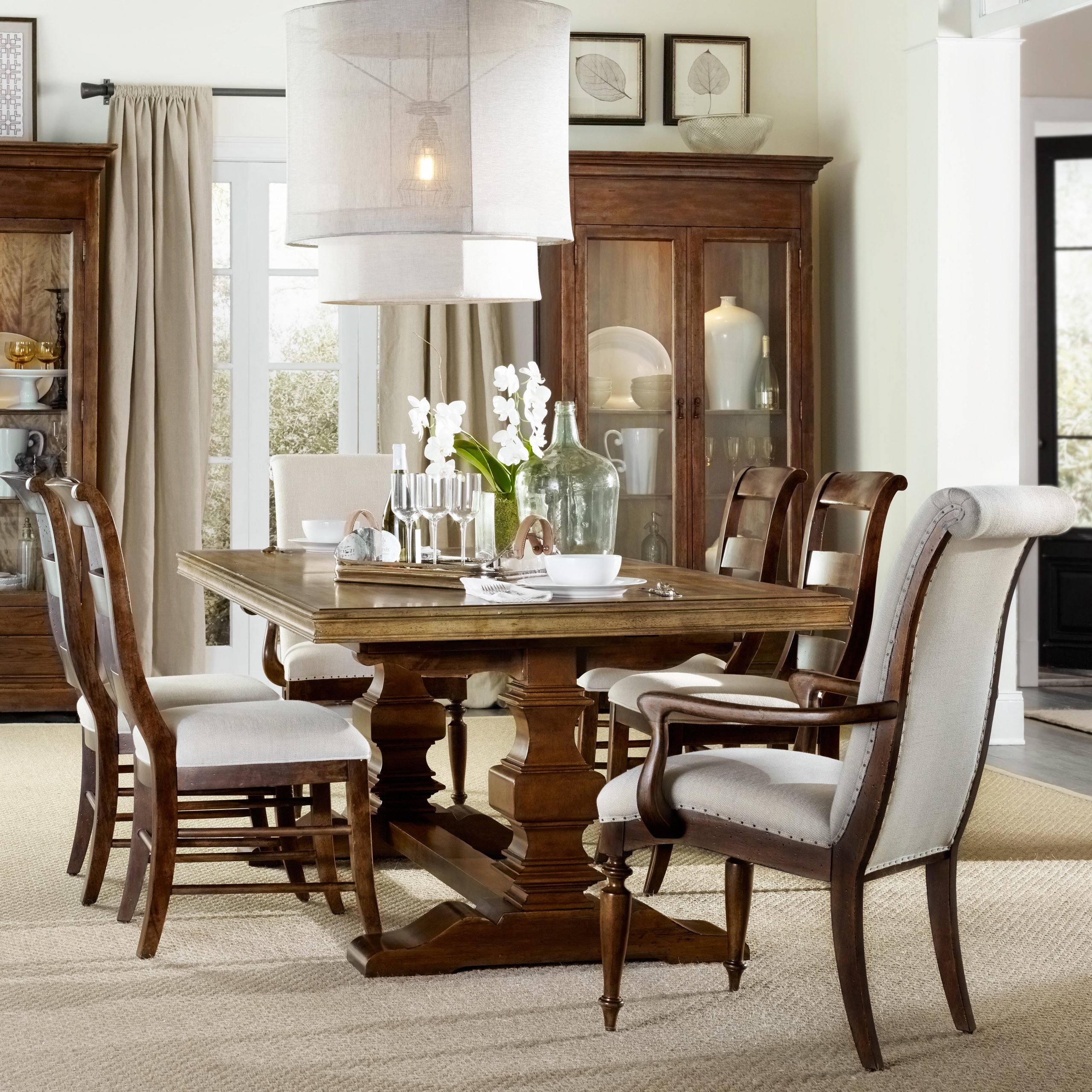 Hooker Furniture Archivist 7 Piece Dining Set With Trestle for sizing 3795 X 3795