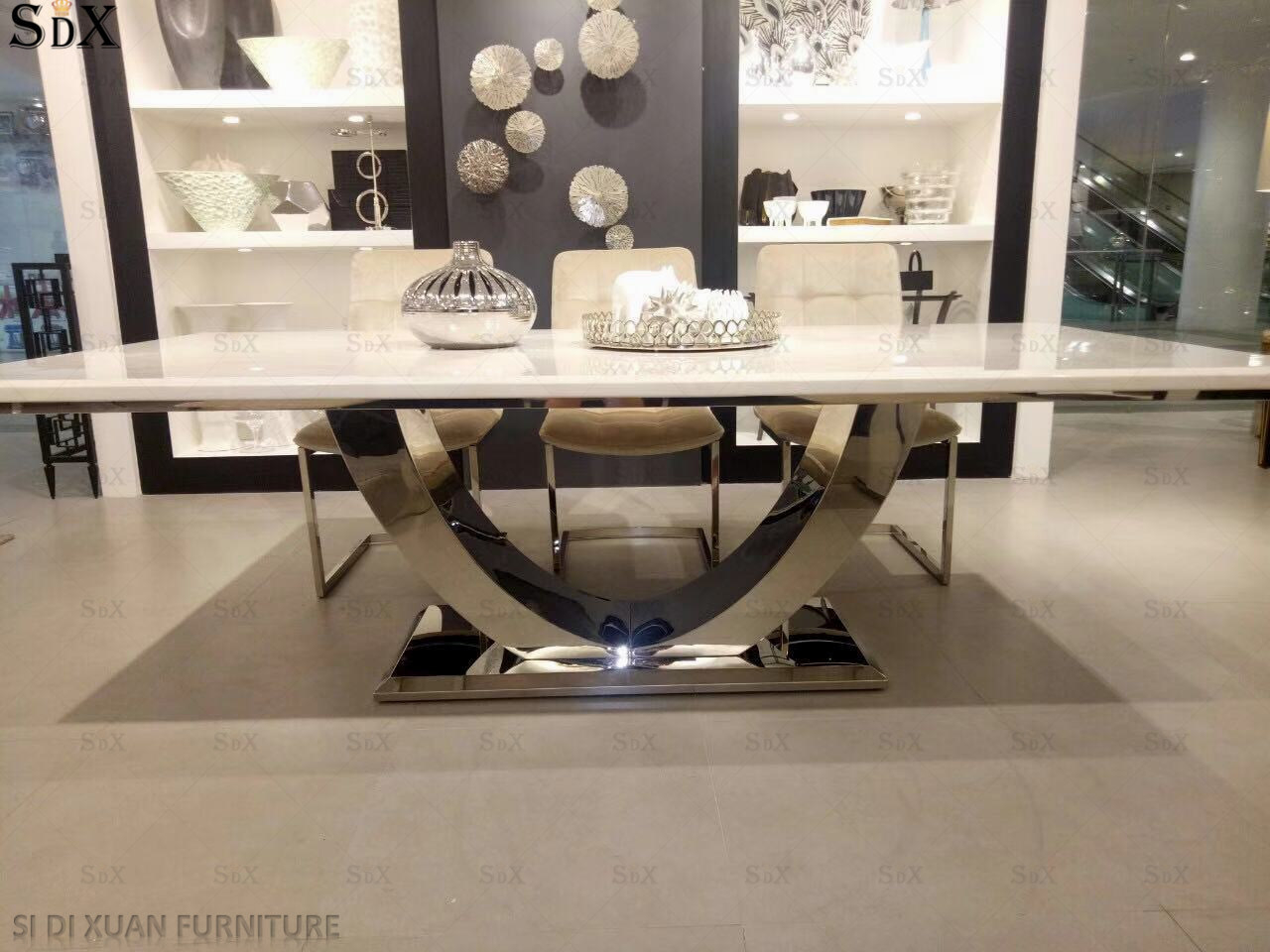 Hot Item Dining Room Furniture Marble Top Dining Table Set Modern Dining Furniture regarding size 1280 X 960