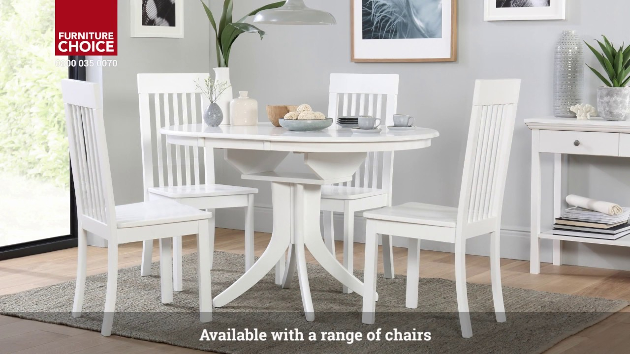 Hudson Round White Extending Dining Table With 4 Oxford regarding sizing 1280 X 720