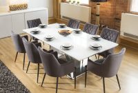 Huge 8 Seater Dining Set 22mt White Glass Top Table 8 Carver Grey Chairs regarding proportions 900 X 900