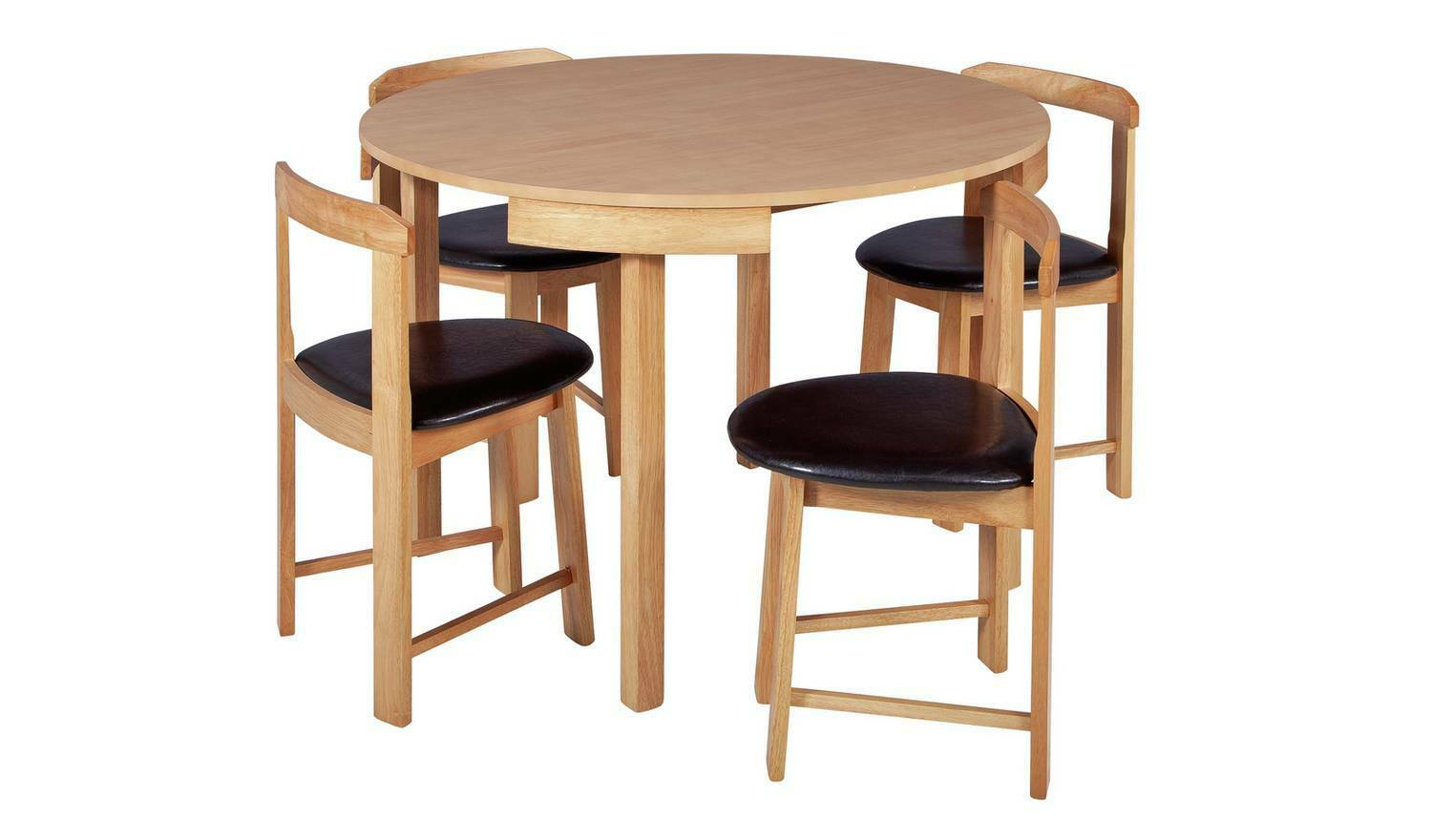 Hygena Alena Oak Circular Dining Table And 4 Chairs in dimensions 1500 X 880