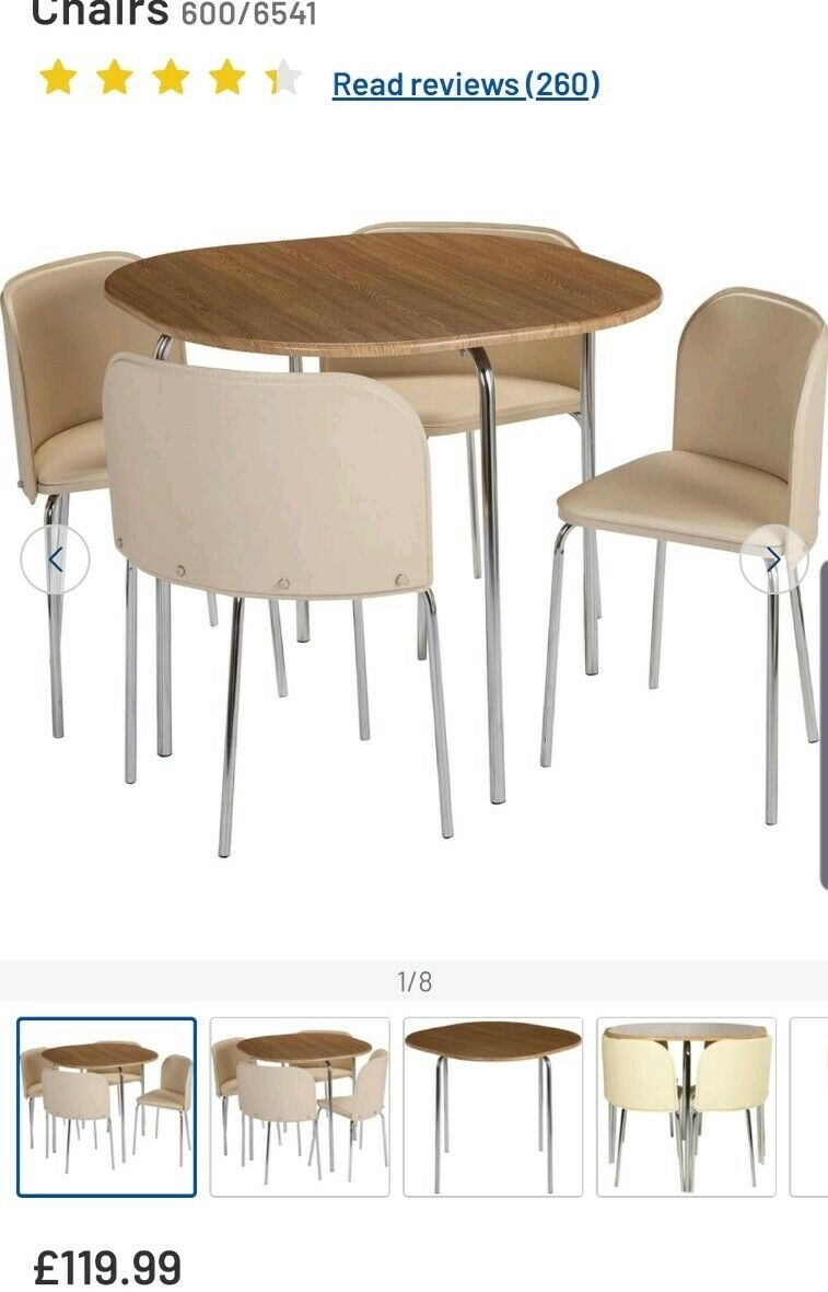 Hygena Amparo Oak Effect Dining Table And 4 Cream Chairs inside size 757 X 1180