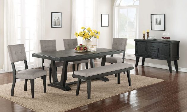 Imari 7 Piece Dining Room Set Black And Grey Black throughout dimensions 1399 X 875