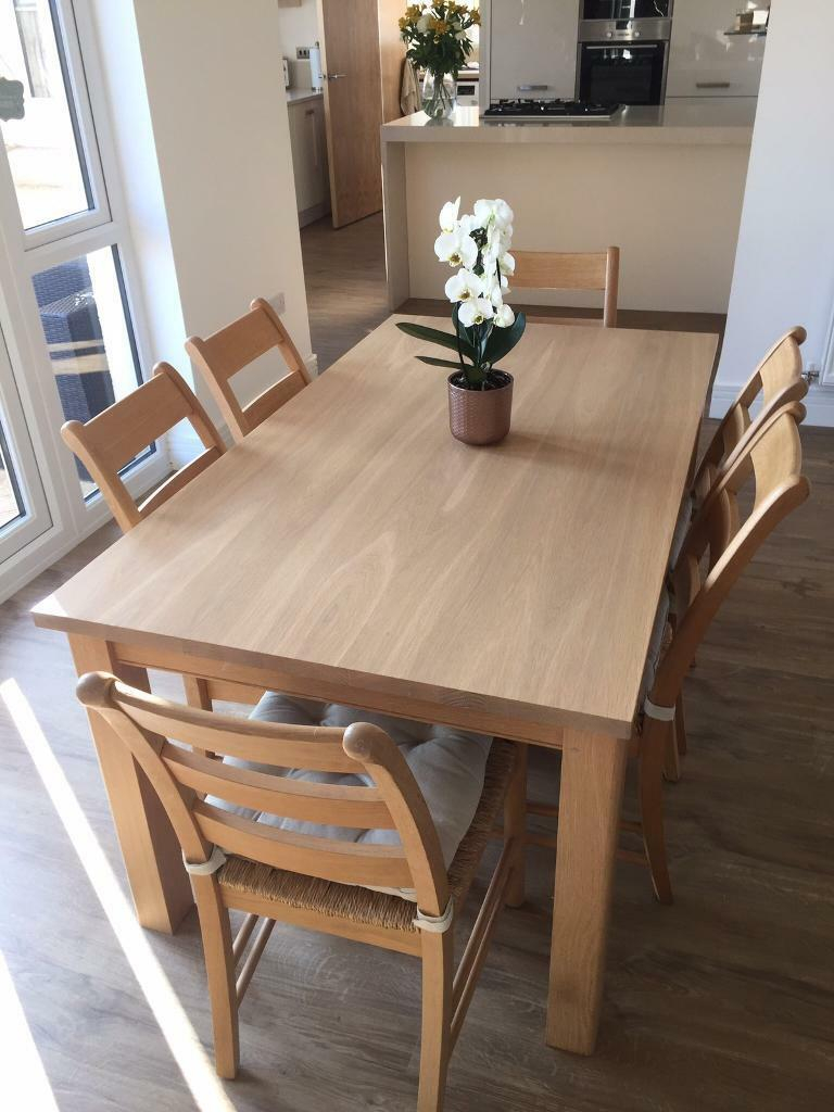 Immaculate Solid Oak Ms Kitchen Dining Table With 6 Chairs In Edinburgh Gumtree regarding sizing 768 X 1024