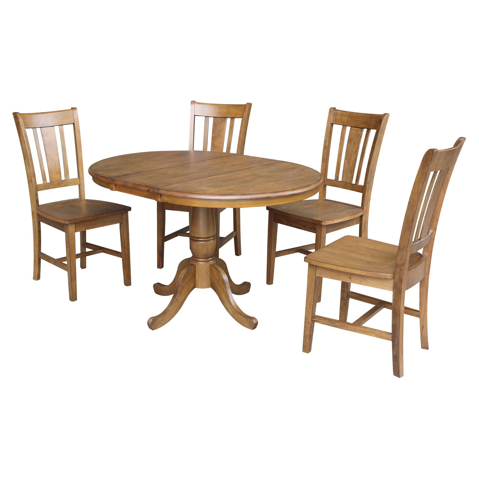 International Concepts 5 Piece Curved Pedestal Dining Table intended for dimensions 1600 X 1600