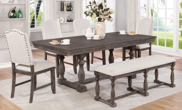 Ivan Smith Regent Brown Formal Dining Set W 4 Chairs Bench within measurements 1366 X 968