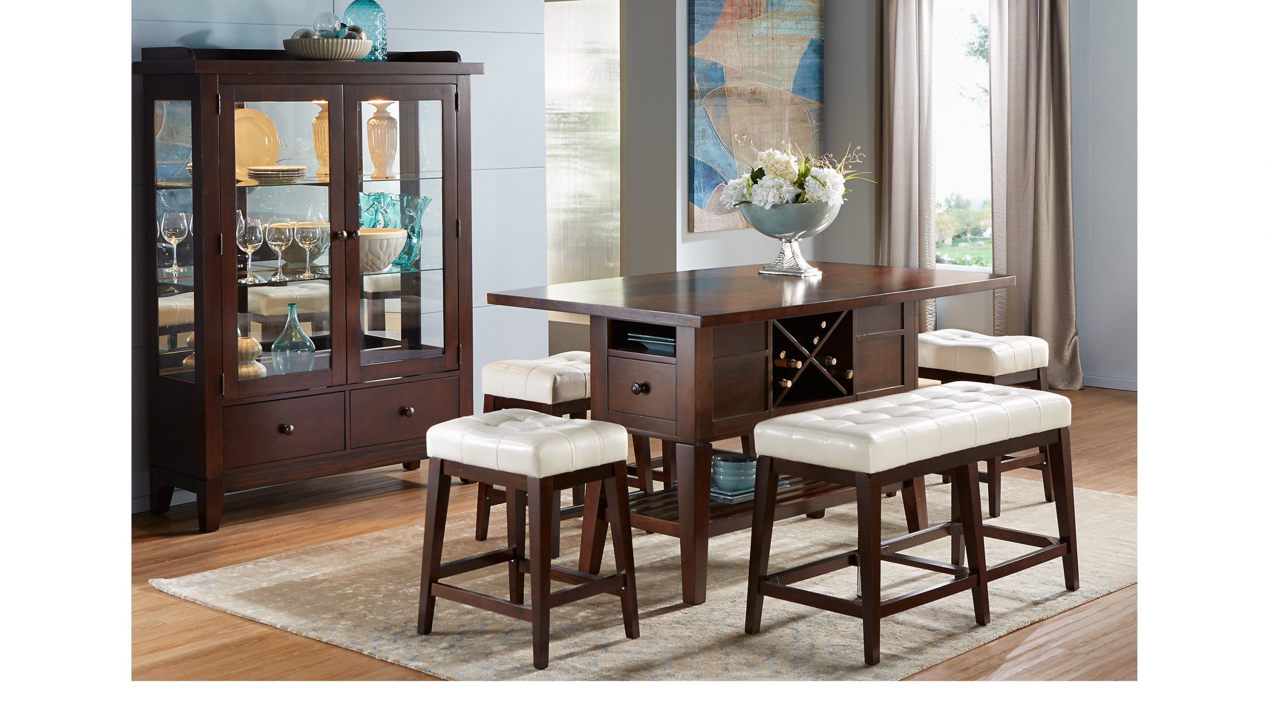 Julian Place Chocolate Vanilla 5 Pc Counter Height Dining intended for measurements 3000 X 1663