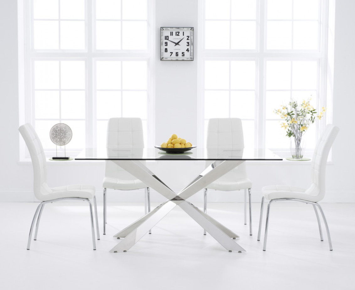Juniper 160cm Glass Dining Table With Calgary Chairs The in sizing 1132 X 927