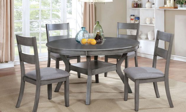 Juniper Transitional Grey 5 Piece Round Dining Set pertaining to proportions 1594 X 1229