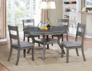 Juniper Transitional Grey 5 Piece Round Dining Set with regard to sizing 1594 X 1229