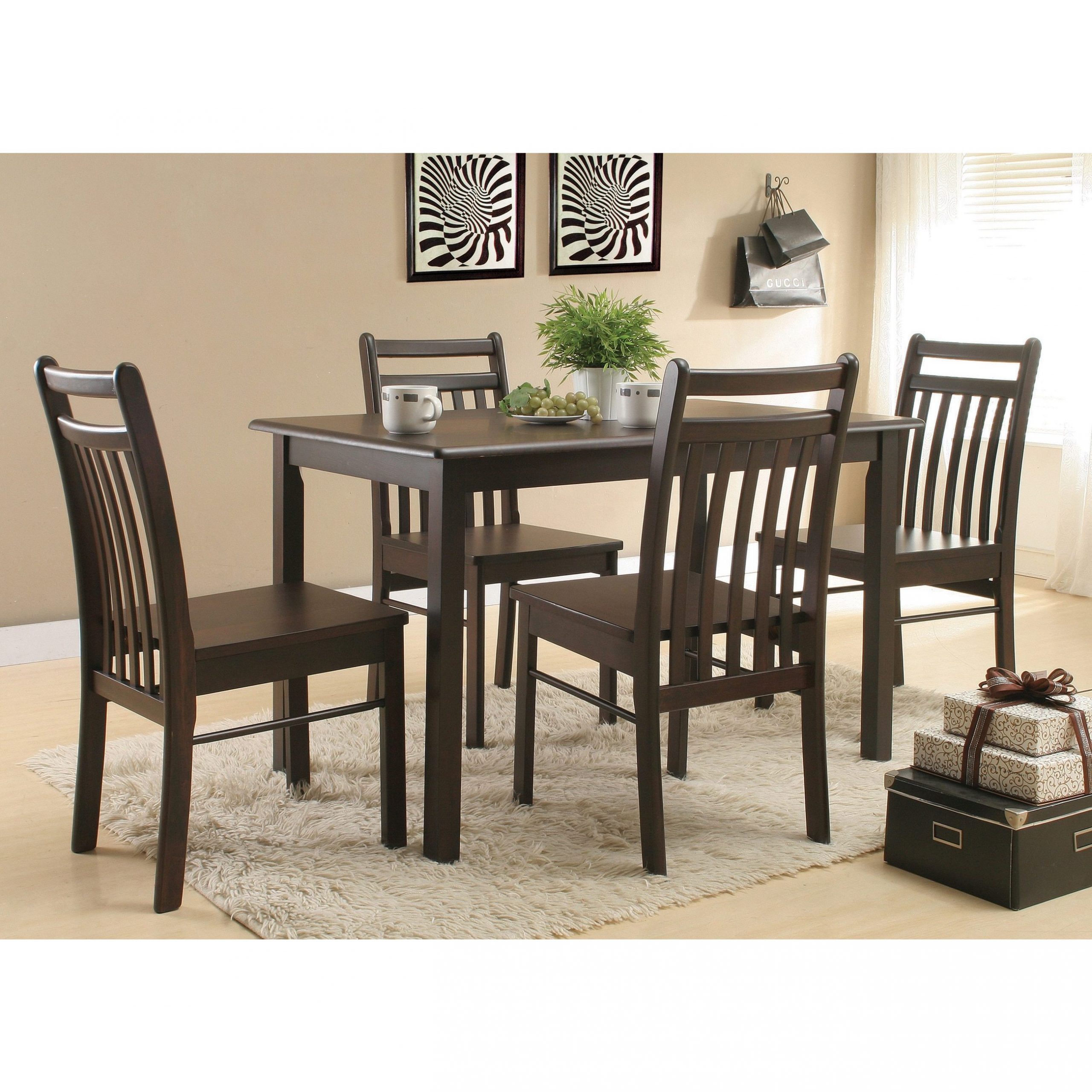 K And B Furniture Sampdoria Espresso Wood Kitchen Dinette Chairs Set Of 2 within sizing 2598 X 2598