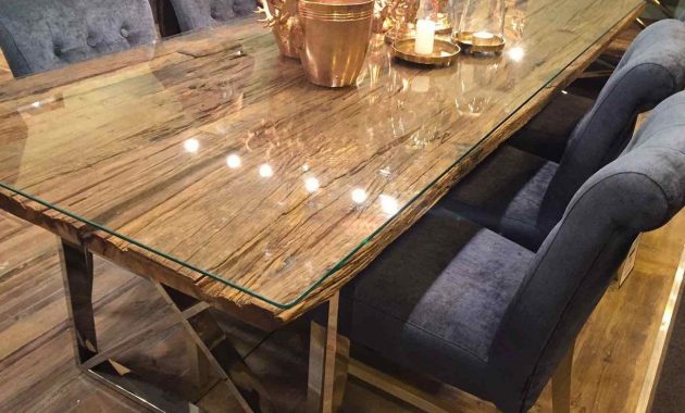 Kensington Reclaimed Wood Dining Table With Glass Top with dimensions 1220 X 851