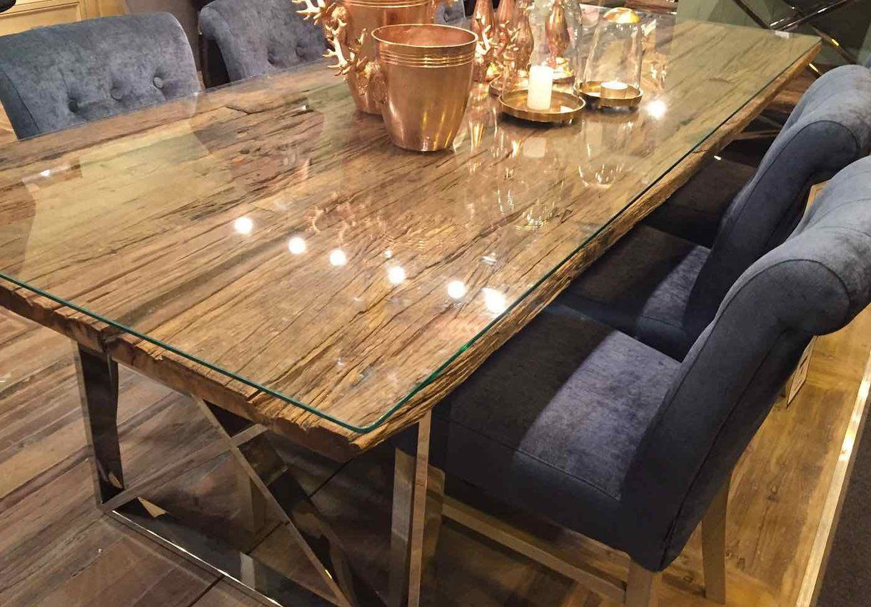 Kensington Reclaimed Wood Dining Table With Glass Top with dimensions 1220 X 851