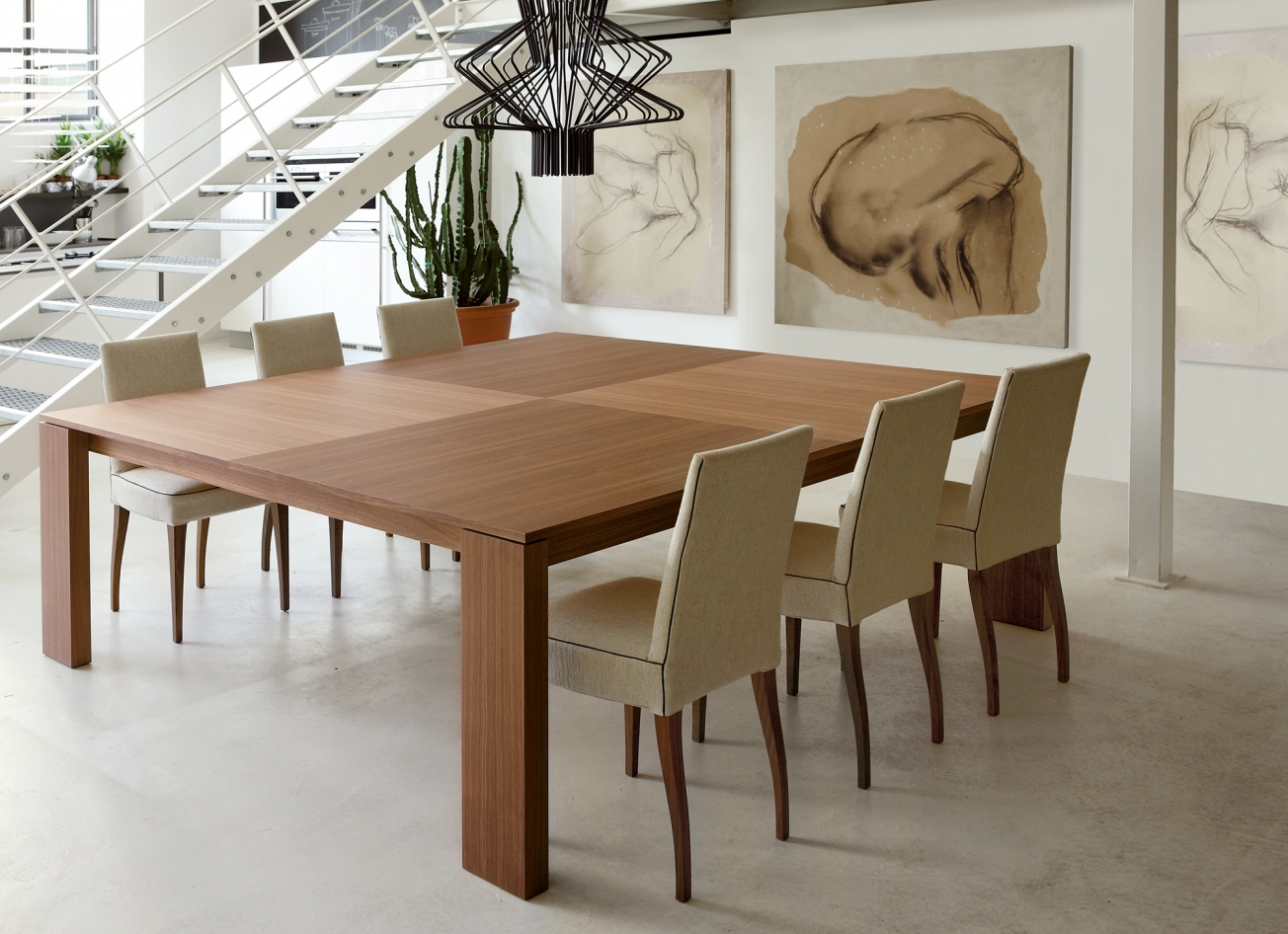 Kevin Square And Fixed Dining Table with size 1304 X 946