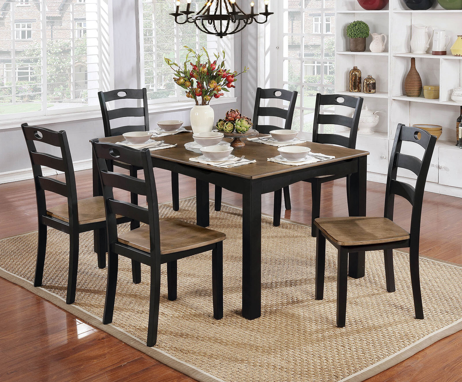 Kinchen Wooden 7 Piece Counter Height Dining Table Set throughout proportions 1600 X 1321