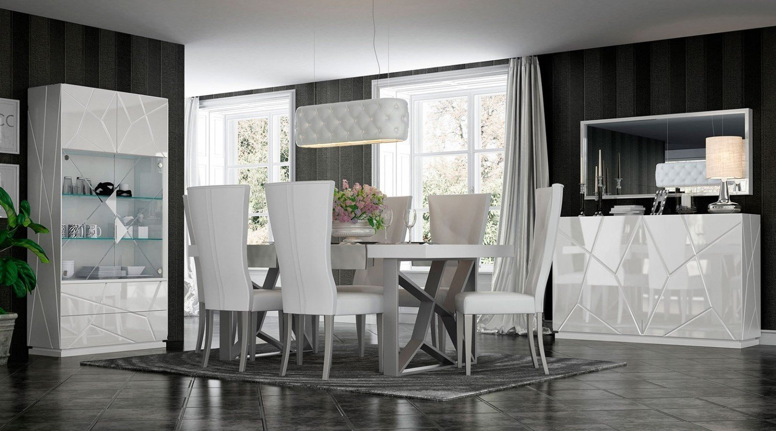 Kiu Modern Dining Room Set regarding proportions 1555 X 864