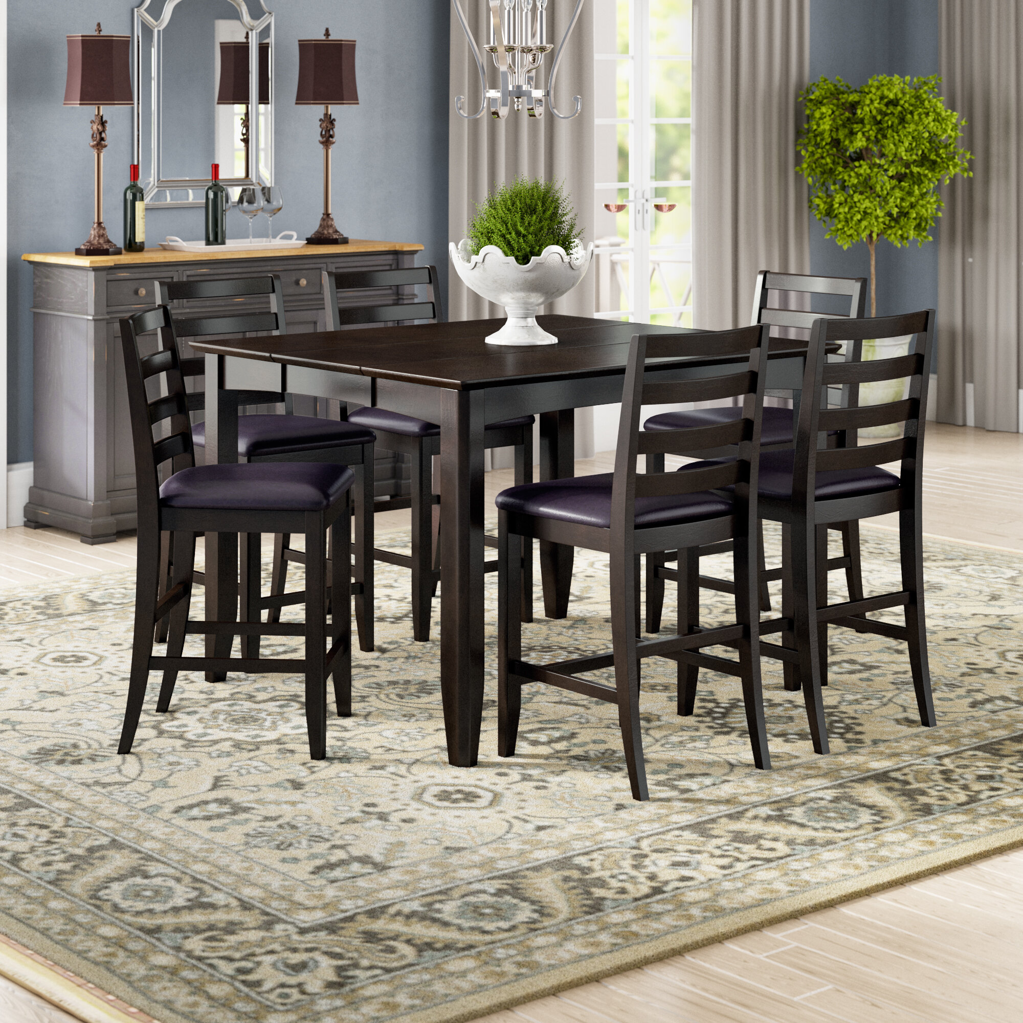 Krull 7 Piece Counter Height Dining Set inside size 2000 X 2000