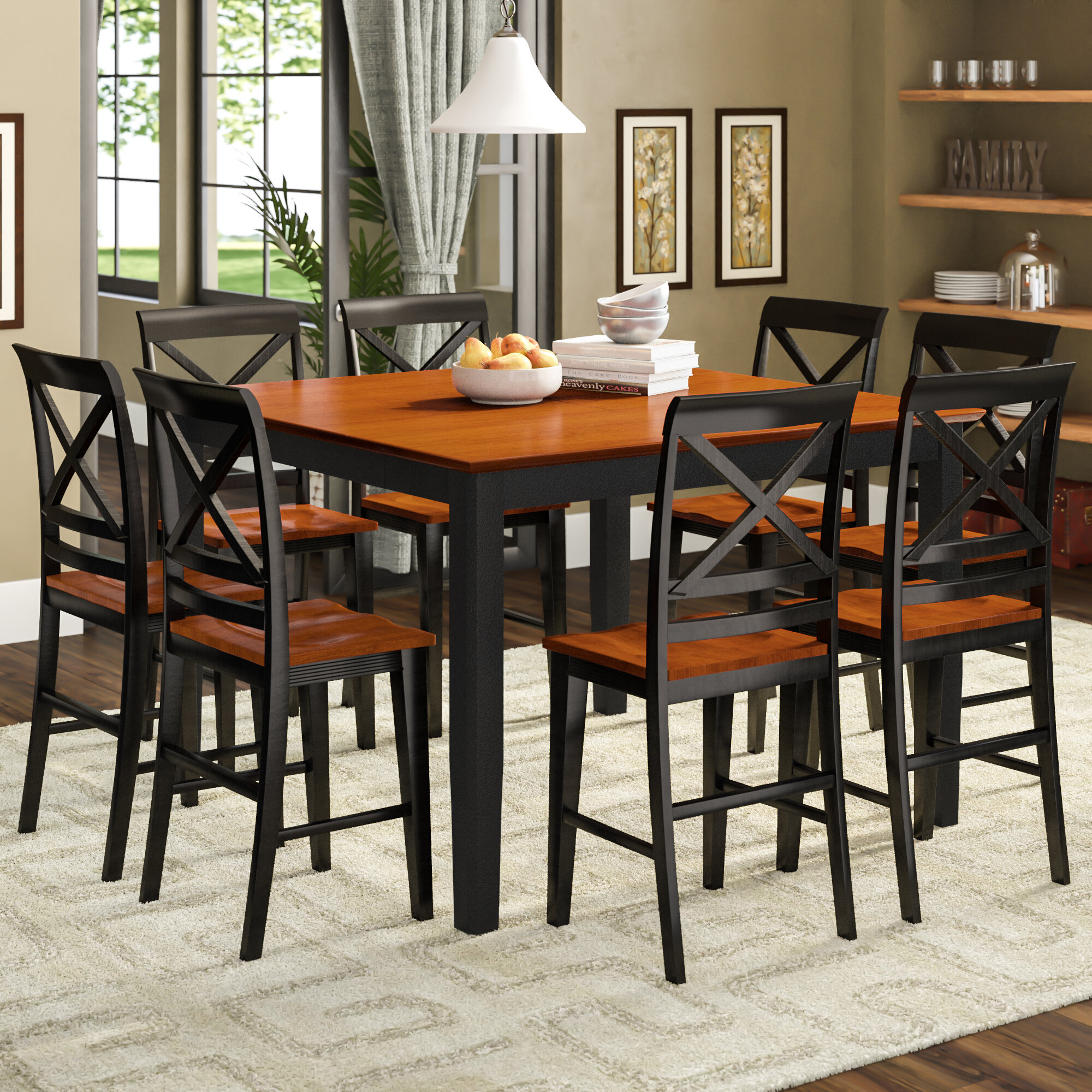 Krull 9 Piece Counter Height Pub Table Set for measurements 2000 X 2000