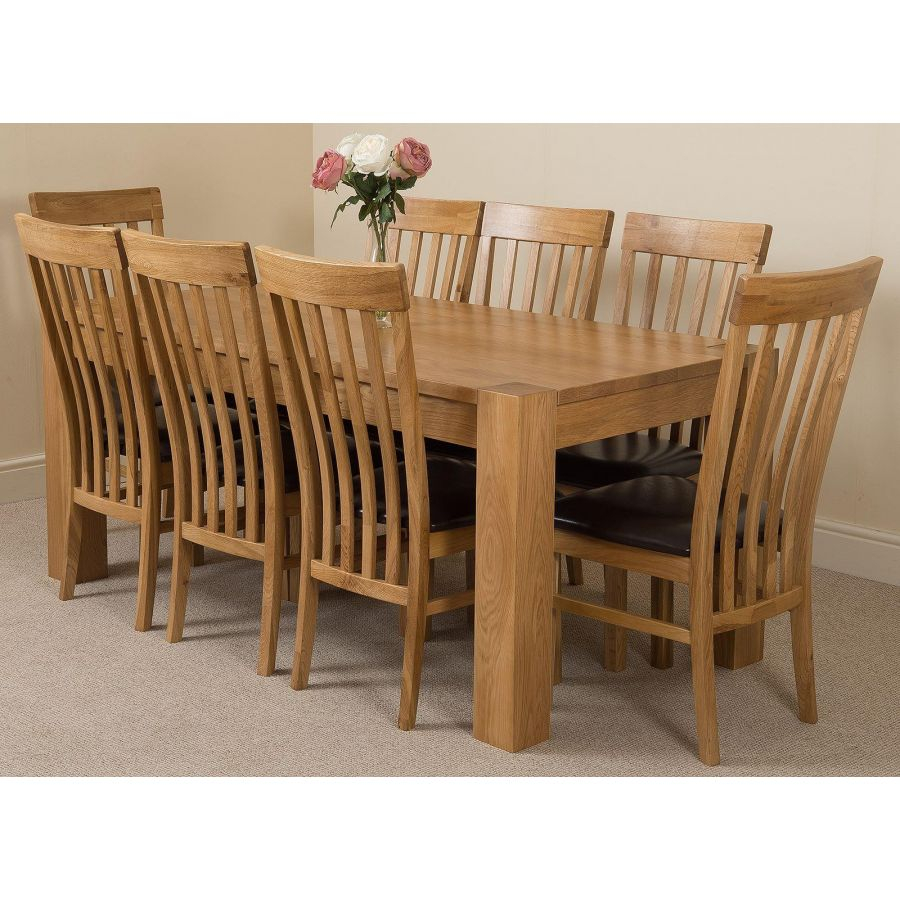 Kuba Oak Dining Table With 8 Harvard Oak Chairs throughout sizing 900 X 900