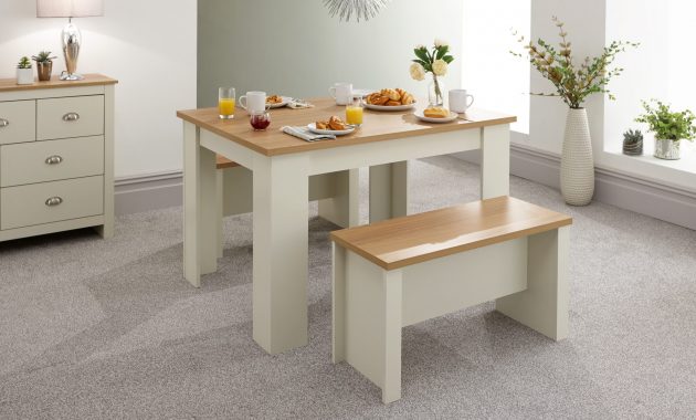 Lancaster Dining Table Benches Set 120cm Cream with dimensions 3400 X 2381