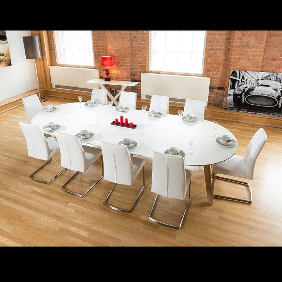 Large 3400mm Oval Boardroomdining Table Set With 10 White within proportions 900 X 900