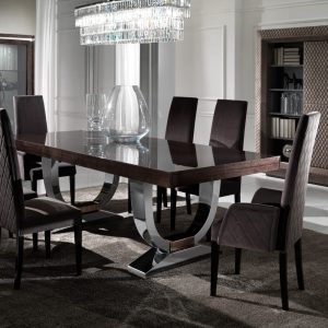 Large Modern Italian Veneered Extendable Dining Table intended for measurements 1000 X 1000