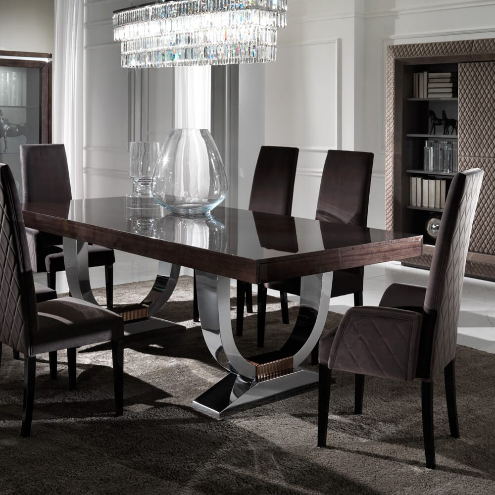 Large Modern Italian Veneered Extendable Dining Table pertaining to size 1000 X 1000