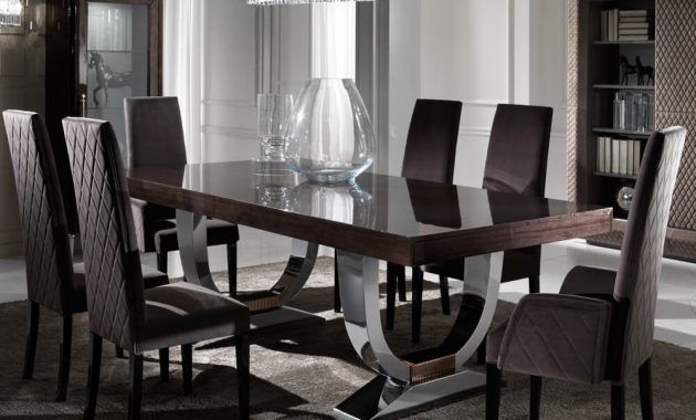 Large Modern Italian Veneered Extendable Dining Table Set with size 1000 X 1000