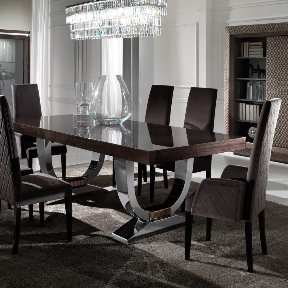 Large Modern Italian Veneered Extendable Dining Table with dimensions 1000 X 1000