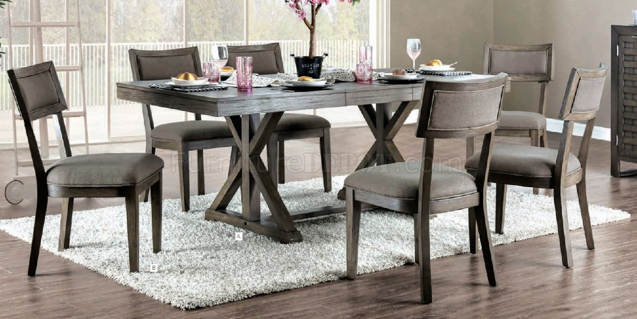 Leeds 7pc Dining Set Cm3387t In Gray Woptions throughout proportions 1280 X 641