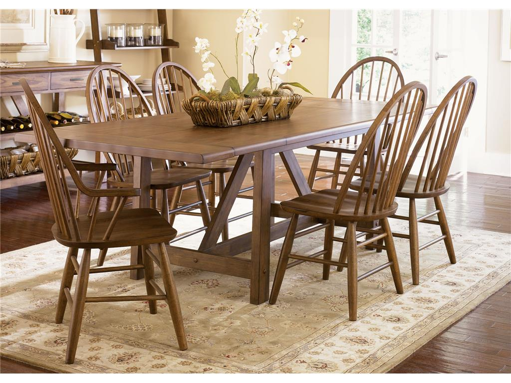 Liberty Furniture Dining Room 7 Piece Trestle Table Set 139 intended for measurements 1024 X 768