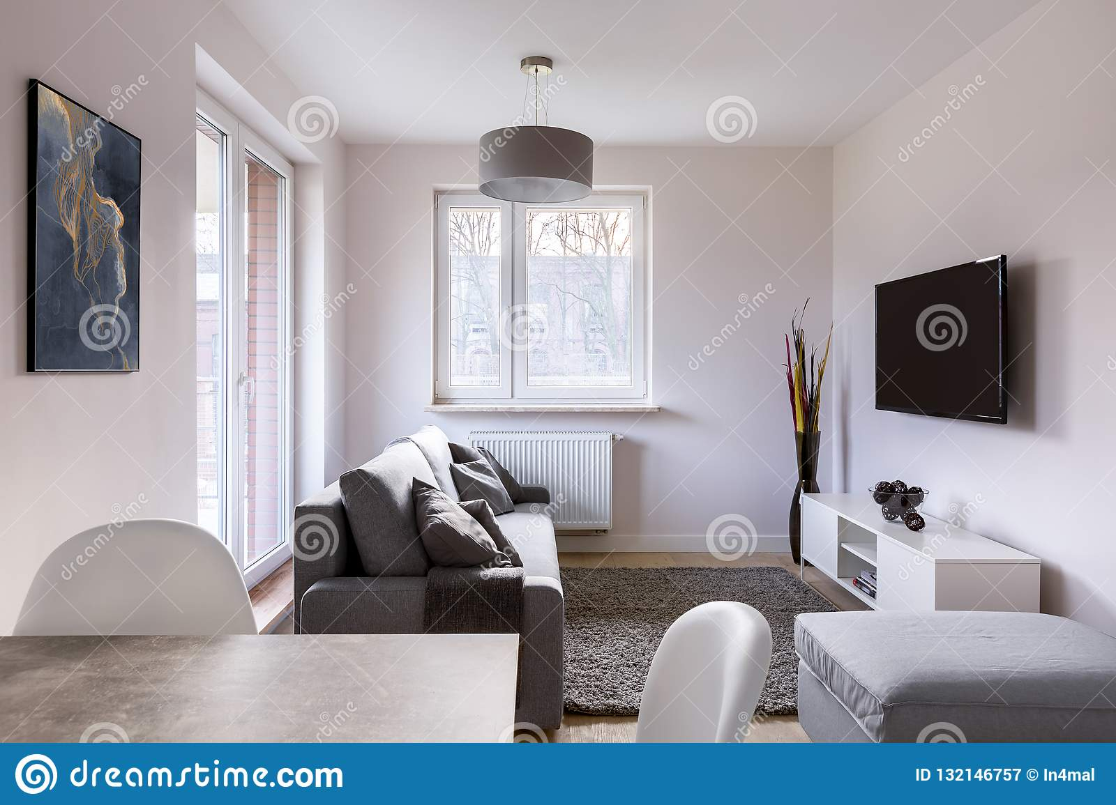 Living Room With Dining Table Stock Image Image Of Table within proportions 1600 X 1155