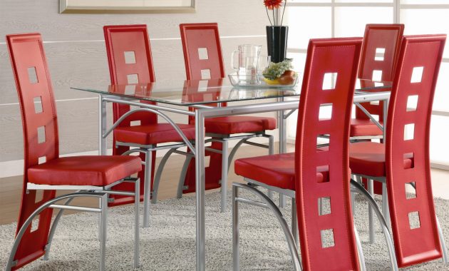 Los Feliz Dining Table And Chair Red Set intended for dimensions 4000 X 3255