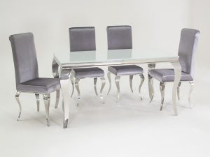 Louis Dining Set White 4 Chairs in measurements 1200 X 900