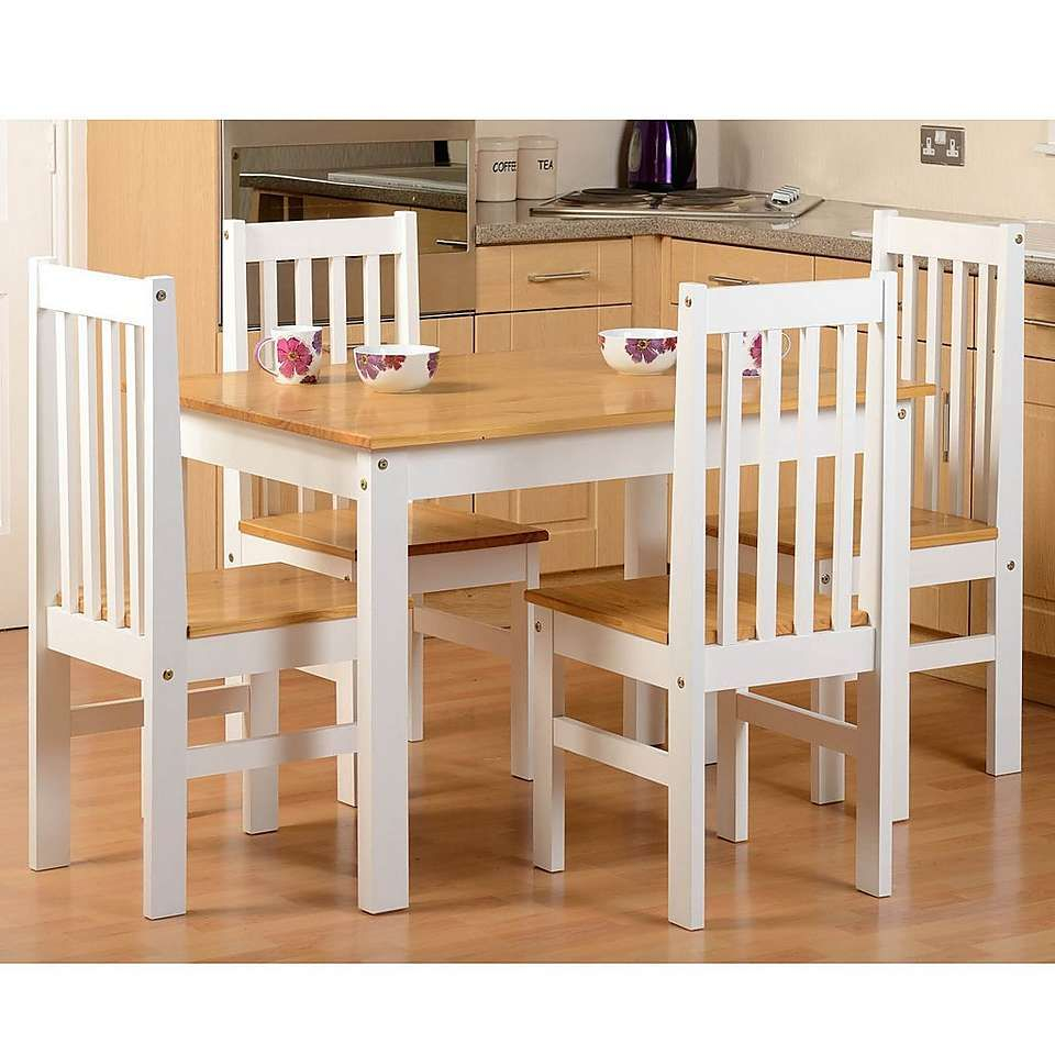 Ludlow White Pine 4 Seater Dining Set White Dining Set pertaining to proportions 960 X 960