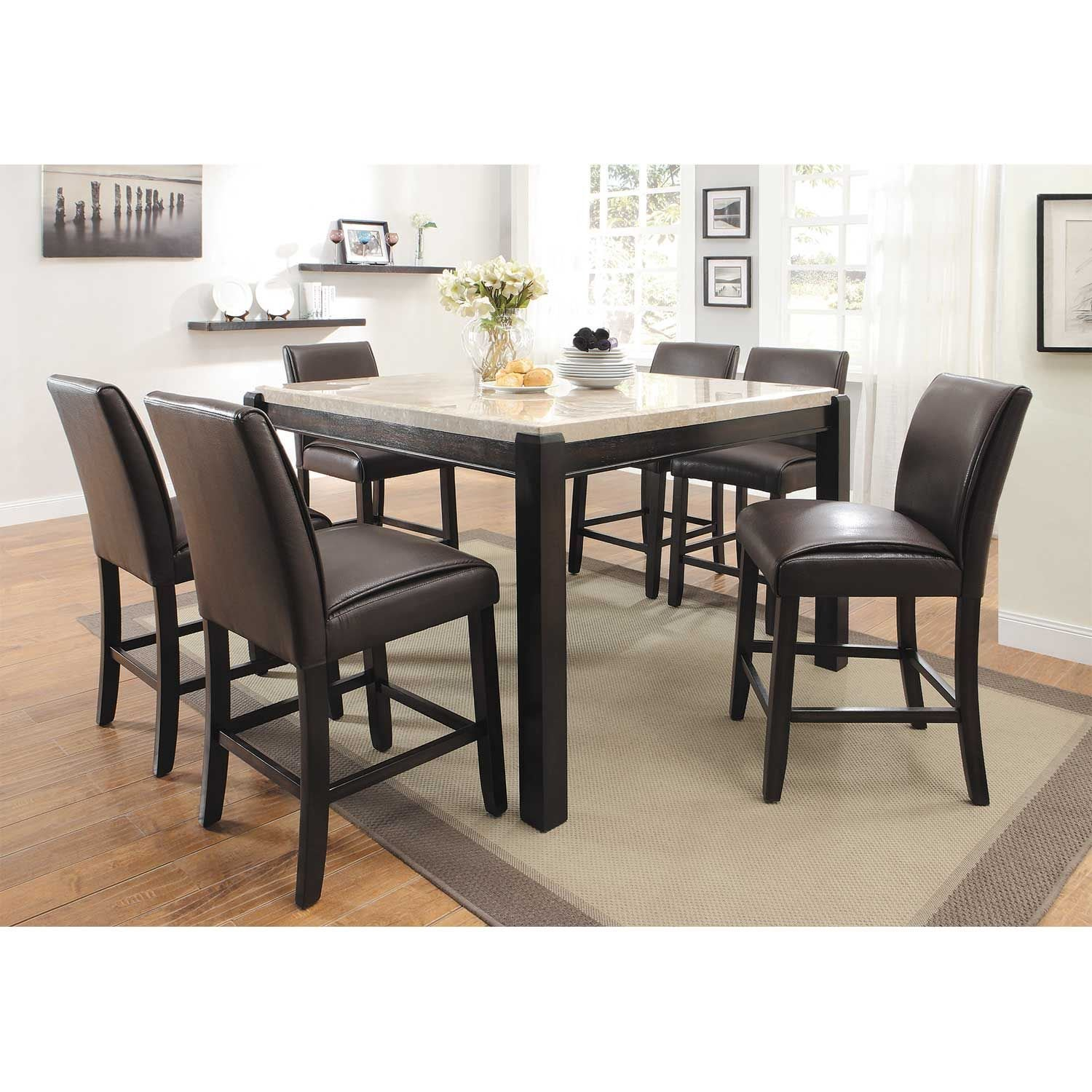 Luga 7 Piece Counter Height Dining Set in measurements 1500 X 1500