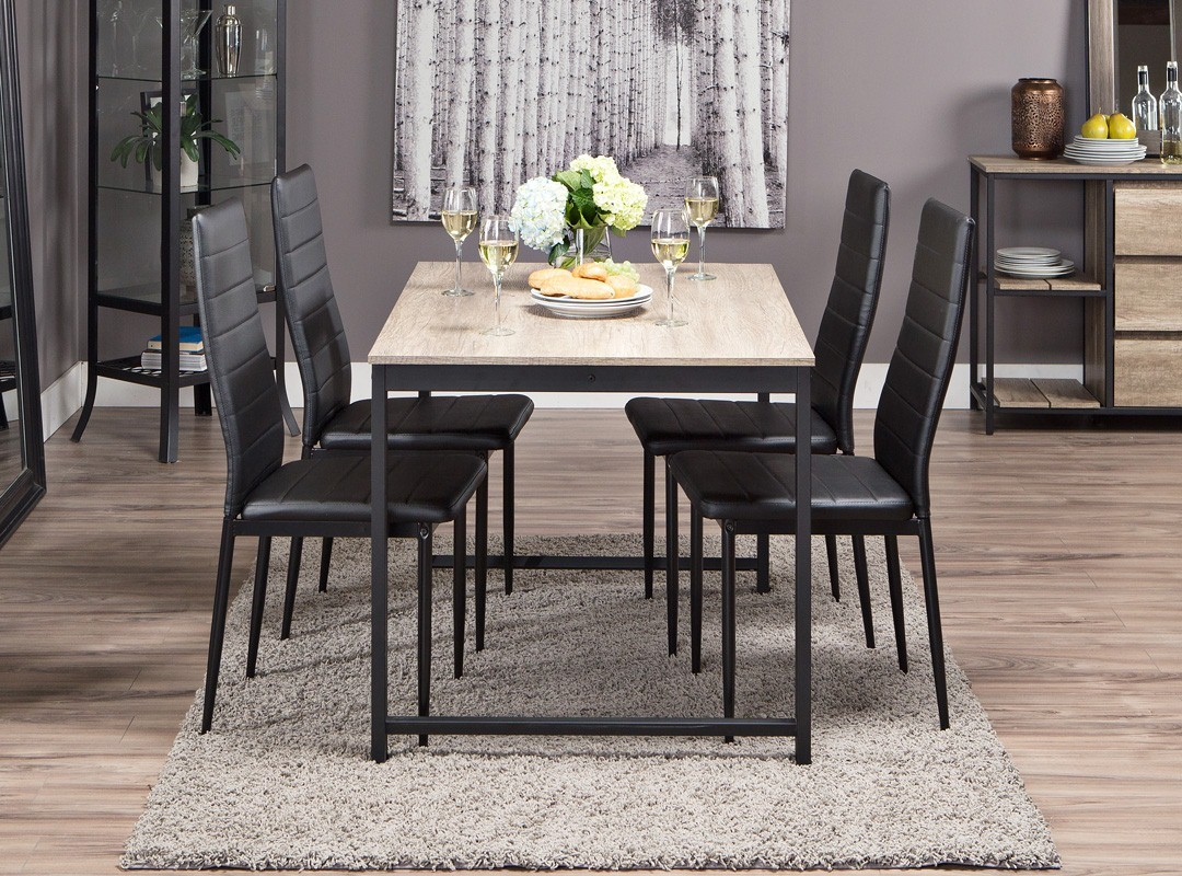 Lulea Table 4 Tore Chairs Dining Set Jysk Canada regarding measurements 1080 X 800