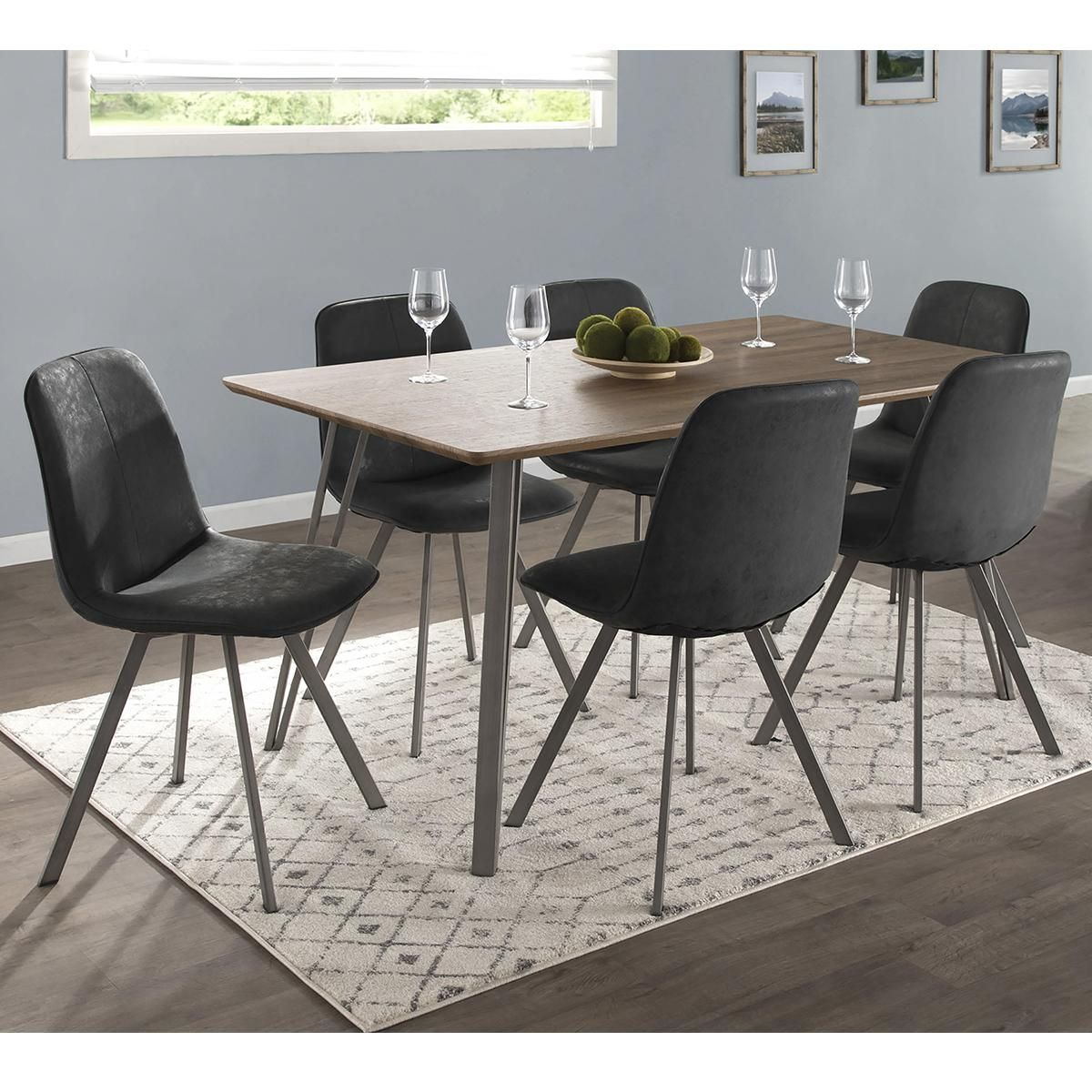 Lumisource Sedona 7 Dining Set In Black And Brown Nebraska within measurements 1200 X 1200