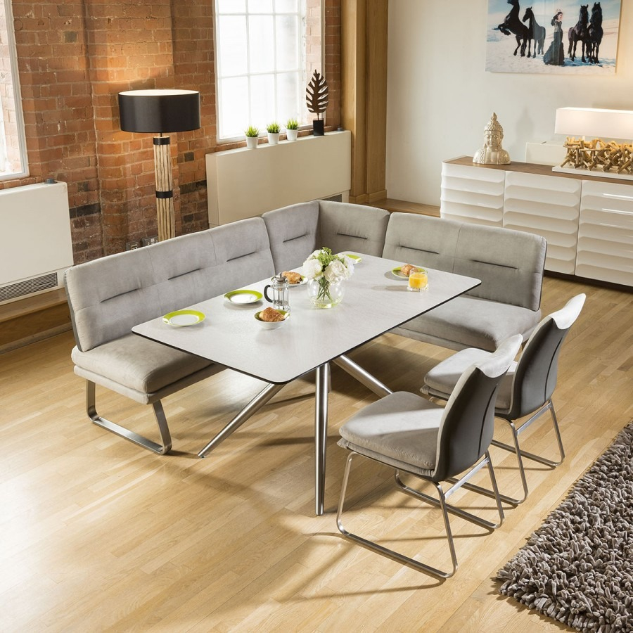 Luxury 7 Seater Grey Booth Left Hand Corner L Bench Chair Dining Set 3 with regard to sizing 900 X 900