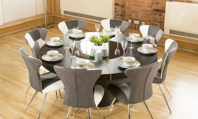 Luxury Large Round Black Oak Dining Table Lazy Susan8 Chairs 4173 Bw throughout measurements 900 X 900