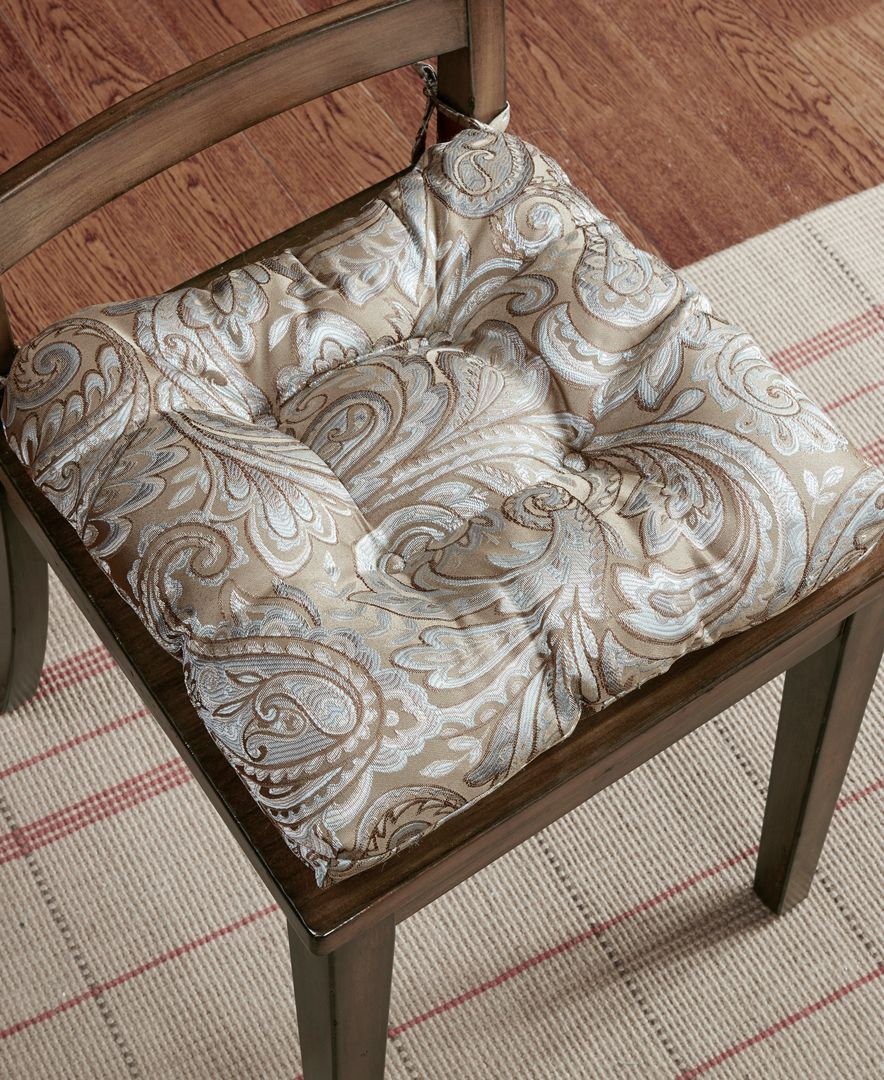 Madison Park Aubrey Tufted Paisley Jacquard Square Chair Pad within measurements 884 X 1080