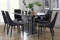 Magnus Black Marble Dining Table With 6 Perth Black Leather inside proportions 1280 X 720