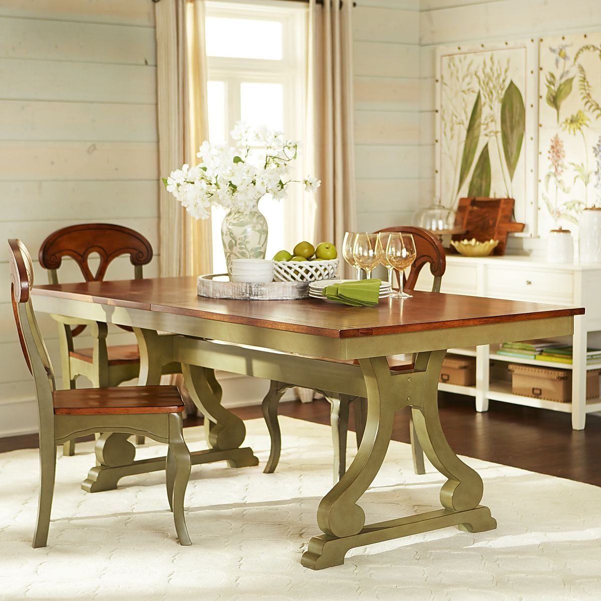 Marchella Extension Dining Table Set Sage Pier 1 Imports pertaining to proportions 1200 X 1200
