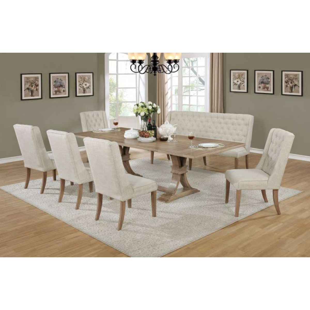 Mariano Furniture D37 7 Piece Dining Table Set Bq D37 7pc with regard to size 1200 X 1200