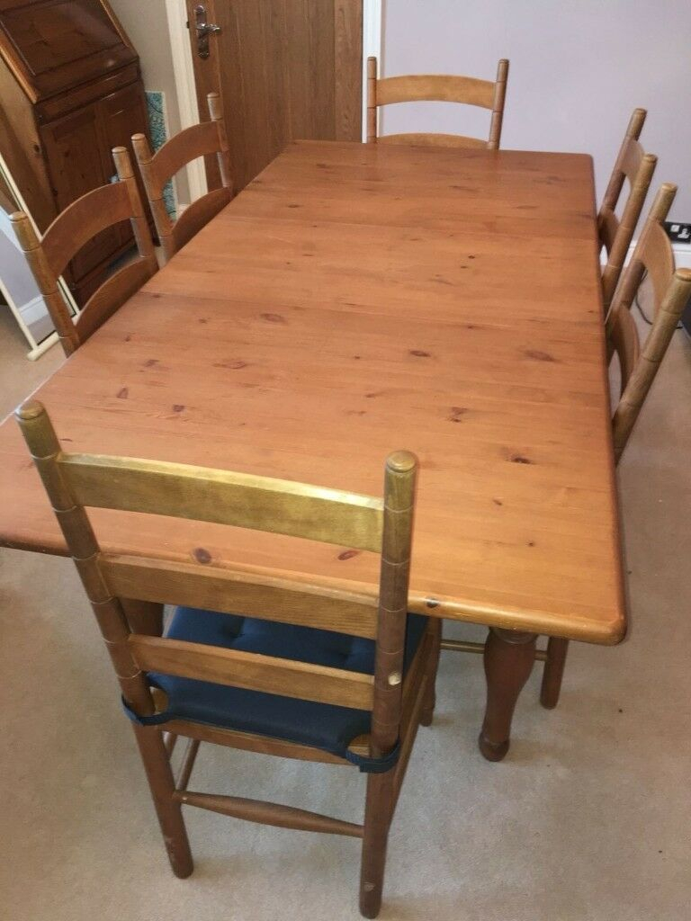 Marks And Spencer French Pine Dining Table And 6 Chairs In Gillingham Kent Gumtree intended for sizing 768 X 1024